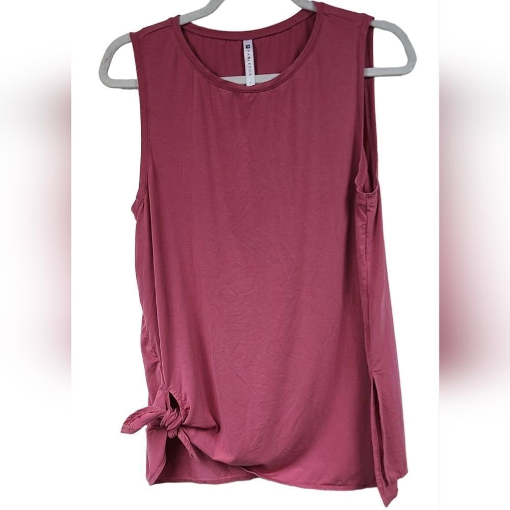 Fabletics Tank Top Terracotta Pink Sleeveless Side Tie Size Small Workout Sporty
